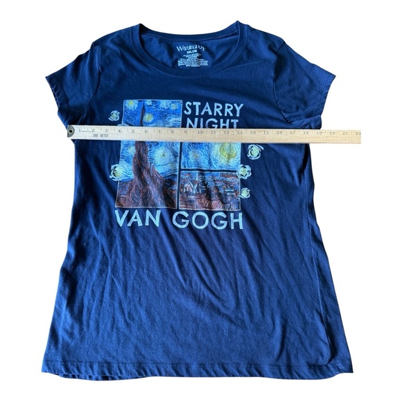 Wound Up T-Shirt XL (19 )Juniors Blue "Starry Night Van Gogh", Short Sleeve - Picture 4 of 7